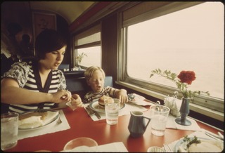 Dining car on the Southwest Limited, 1974
